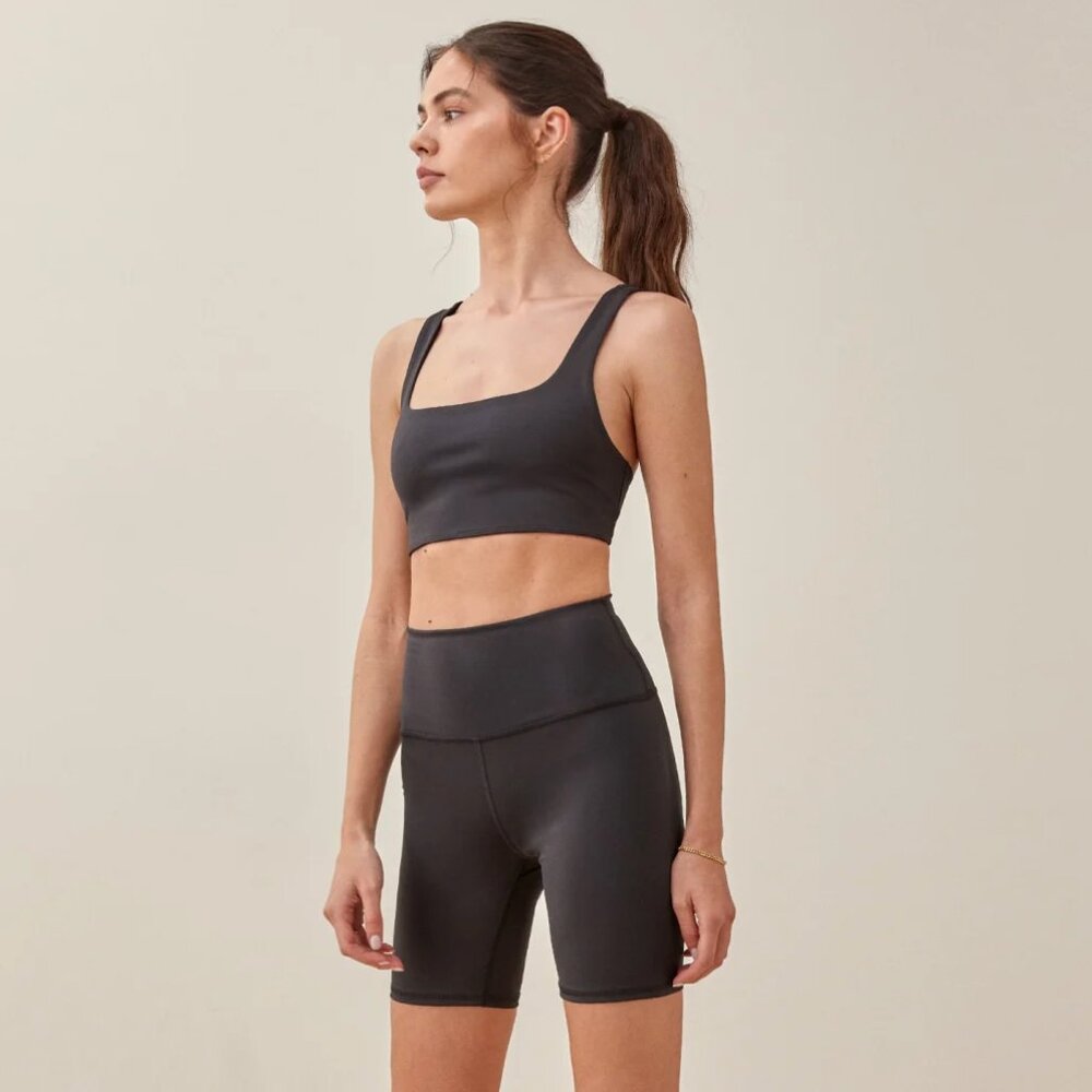 Reformation EcoMove Black High Rise 7" Bike Shorts - Size S